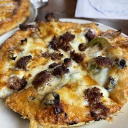 Jimmy's Pizza & Pasta - Mini create your own with sausage, olives, and green peppers