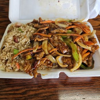 Yum's Chinese Restaurant - Hot and Spicy Beef and Vegetables with Pork Fried Rice. - Chinese Near Me - Lake City, Florida Yum's Chinese Restaurant - Hot and Spicy Beef and Vegetables with Pork Fried Rice. - Chinese Near Me - Lake City, Florida