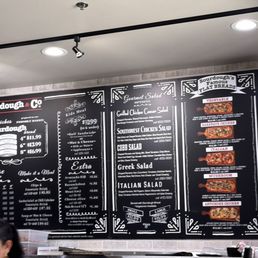 Menu on wall Menu on wall