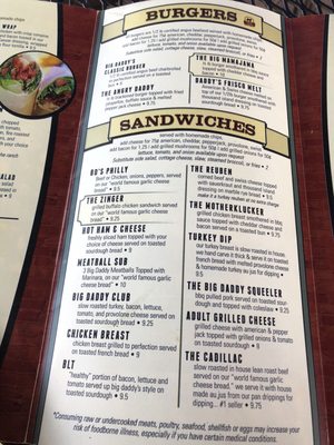 Menu photo 6 Big Daddy's Soulard St. Louis, MO