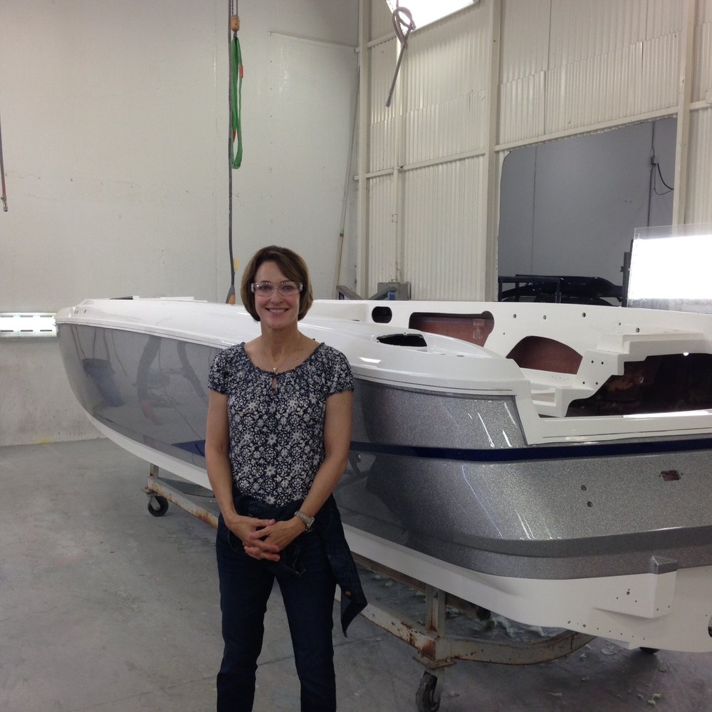 Mastercraft Boat Company - This is where one of many inspections occurs.  Any small imperfections in the hull will be marked and repaired... That's our X25 - Boat Dealers Near Me - Vonore, Tennessee