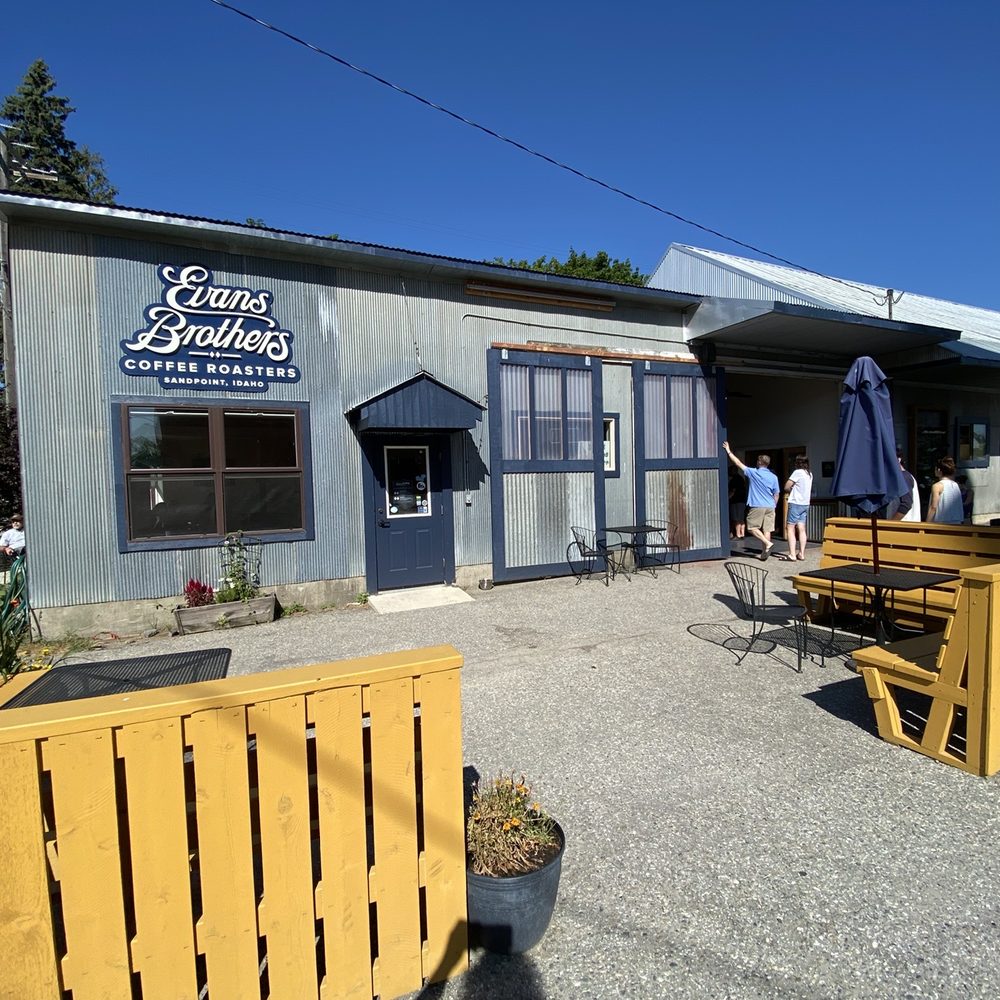 Evans Brothers Coffee - Outside seating area/entry - Coffee & Tea Near Me - Sandpoint, Idaho Evans Brothers Coffee - Outside seating area/entry - Coffee & Tea Near Me - Sandpoint, Idaho