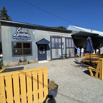 Evans Brothers Coffee - Outside seating area/entry - Coffee & Tea Near Me - Sandpoint, Idaho
