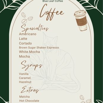 Blue Leaf Coffee - Menu - Coffee & Tea Near Me