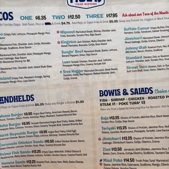 Jimmy Hulas - Menu - Tacos Near Me - St. Augustine, Florida