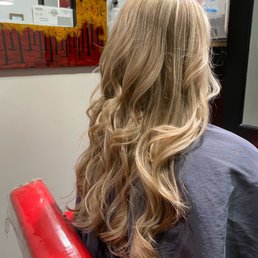 AFTER: cut (& donated) 12+ inches and full highlights by Jose Lara. Jose is a miracle-worker.