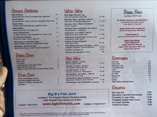 Menu photo 5 Big B’s Fish Joint Atlanta, GA