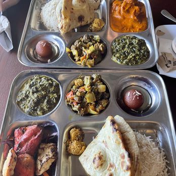 Saffron - Austin - Lunch special. Top is Chicken Tikka Masala. Bottom is Tandoori Chicken - Indian Near Me - Austin, Texas