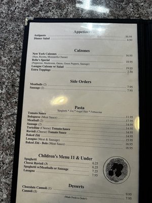 Menu photo 5 Bella's Pizza Villa Murrieta, CA