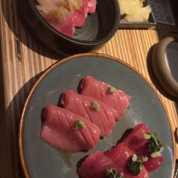 Gi-Jin - Top to bottom: hamachi, toro, maguro - Sushi Bars Near Me - Pittsburgh, Pennsylvania Gi-Jin - Top to bottom: hamachi, toro, maguro - Sushi Bars Near Me - Pittsburgh, Pennsylvania