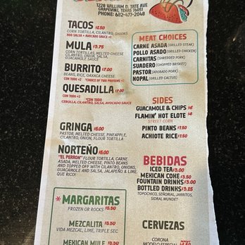Tacos La Central - Menu - Tacos Near Me - Grapevine, Texas