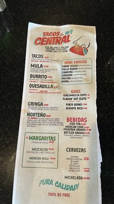 Menu photo 7 Tacos La Central Grapevine, TX