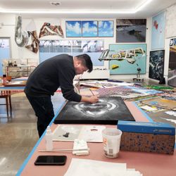 ArtLab21 Foundation - ESMoA's Lawndale Hub with Artist Alex Garcia producing work for Experience 51: TIME