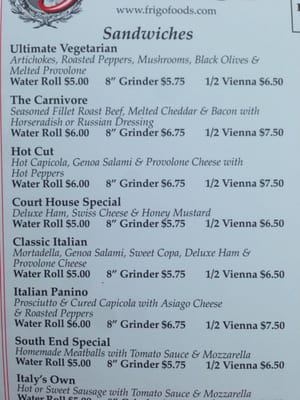 Menu photo 2 Frigo Foods East Longmeadow, MA Menu photo 2 Frigo Foods East Longmeadow, MA