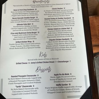 Dorn Michelle's - Handheld menus, children's menu and dessert menu - New American Near Me - Castroville, Texas