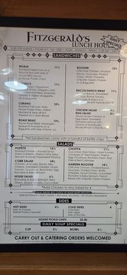 Menu photo 1 Fitzgerald's Lunch House Indianapolis, IN