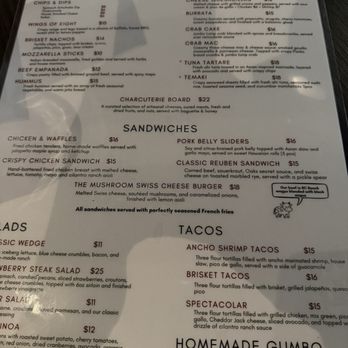 The Oaks Restaurant & Bar - Menu - American Near Me - Katy, Texas The Oaks Restaurant & Bar - Menu - American Near Me - Katy, Texas
