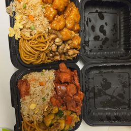 Orange & Mushroom Chicken- BBQ Pork & Kung Pao Chicken