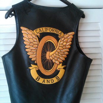 Off Ramp Leathers - Off Ramp Leather custom order bar vest (back) w/ club logo - Men's Clothing Near Me - Palm Springs, California Off Ramp Leathers - Off Ramp Leather custom order bar vest (back) w/ club logo - Men's Clothing Near Me - Palm Springs, California