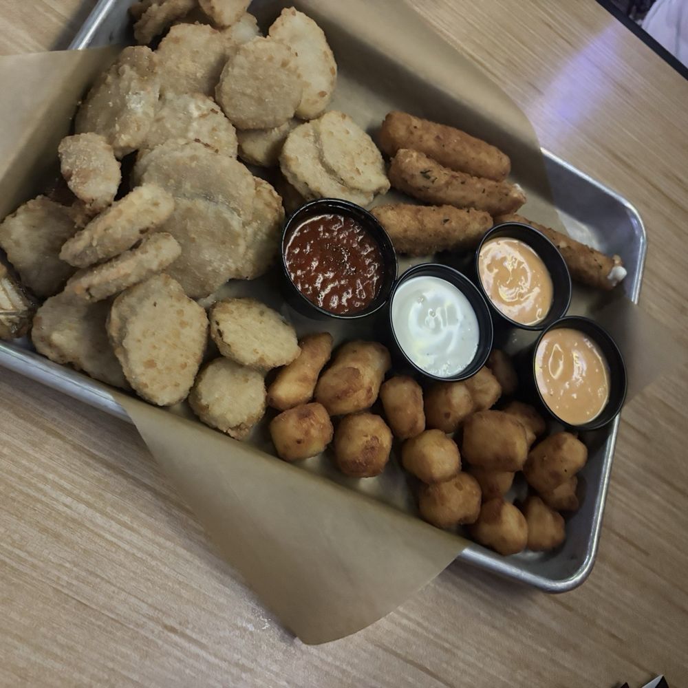 Fried Pickles Fried Pickles, cheese curds, mozzarella sticks Fried Pickles Fried Pickles, cheese curds, mozzarella sticks