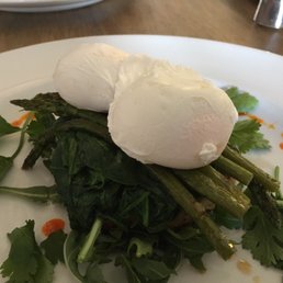 Poached eggs with asparagus