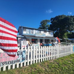 Clem's Seafood storefront as seen from Long Beach Road Southport, NC