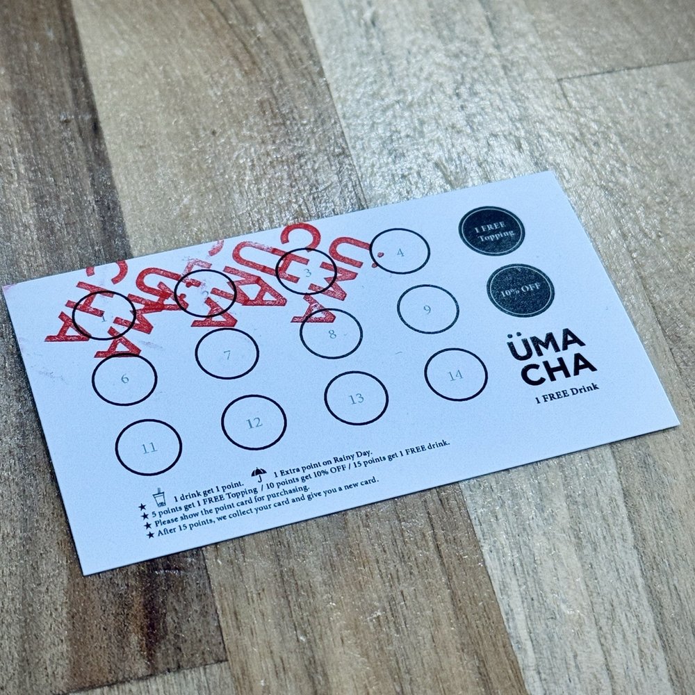 ÜMACHA - Stamp card - Bubble Tea Near Me - Edgewater, New Jersey ÜMACHA - Stamp card - Bubble Tea Near Me - Edgewater, New Jersey