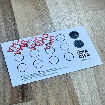 ÜMACHA - Stamp card - Bubble Tea Near Me - Edgewater, New Jersey