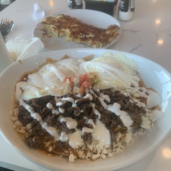 The Easy Egg Breakfast & Lunch - Chilaquiles Rojos & hash brown - Breakfast & Brunch Near Me - Wichita, Kansas The Easy Egg Breakfast & Lunch - Chilaquiles Rojos & hash brown - Breakfast & Brunch Near Me - Wichita, Kansas