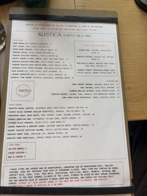 Menu photo 2 Rustica Earth Sea and Fire St. Augustine, FL Menu photo 2 Rustica Earth Sea and Fire St. Augustine, FL