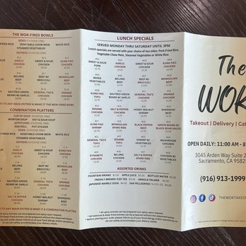 The Wok - Menu. Their combos and lunch specials - Chinese Near Me - Sacramento, California The Wok - Menu. Their combos and lunch specials - Chinese Near Me - Sacramento, California