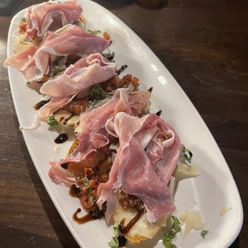 Divieto Ristorante - Estero - Bruschetta Sicilian with prosciutto - Italian Near Me - Estero, Florida Divieto Ristorante - Estero - Bruschetta Sicilian with prosciutto - Italian Near Me - Estero, Florida