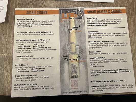 Menu photo 1 Mash Lab Brewing & Kitchen Windsor, CO Menu photo 1 Mash Lab Brewing & Kitchen Windsor, CO
