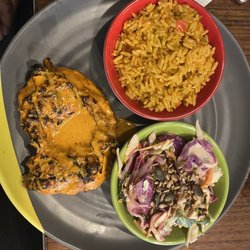 Nando's - Rainbow slaw, spicy rice and Butterflied chicken