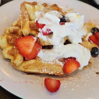 Baja Cafe on Campbell - Liege waffle w fresh berries and Danish cream - Breakfast & Brunch Near Me - Tucson, Arizona Baja Cafe on Campbell - Liege waffle w fresh berries and Danish cream - Breakfast & Brunch Near Me - Tucson, Arizona
