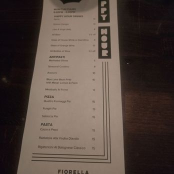 Fiorella - Sunset - Happy Hour menu - Italian Near Me - San Francisco, California