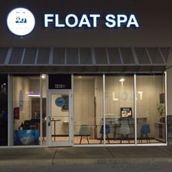 Float Brothers Float Spa - Front of spa at night.
