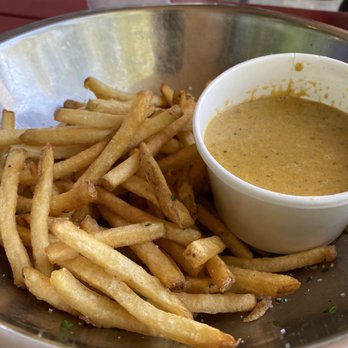 Hopdoddy Burger Bar - Green Chile Queso Fries without a doubt top 5 fries I've ever had. I could eat these all day! Chile sauce is soooooooooooooo good! - Burgers Near Me - College Station, Texas Hopdoddy Burger Bar - Green Chile Queso Fries without a doubt top 5 fries I've ever had. I could eat these all day! Chile sauce is soooooooooooooo good! - Burgers Near Me - College Station, Texas