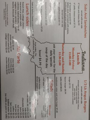 Menu photo 6 Linda's Hoosier Cafe Mesa, AZ