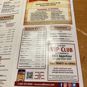 Texas Roadhouse - Menu 4 - Steakhouses Near Me - Terre Haute, Indiana Texas Roadhouse - Menu 4 - Steakhouses Near Me - Terre Haute, Indiana