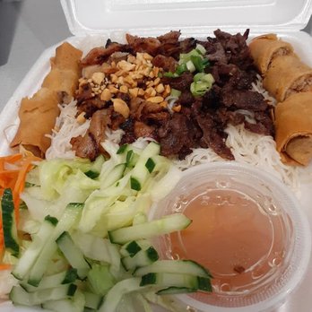 Dang Good Restaurant - Our simple vermicelli bowls that that we waited an hour and a half for. Cold when recieved. - Vietnamese Near Me - Edmonton, Alberta