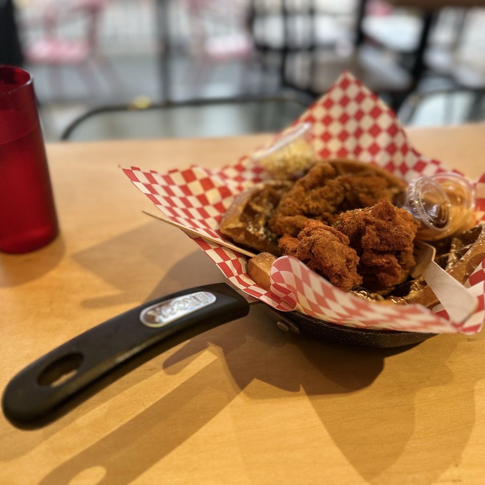 Frying Pan Express - SPICY CHICKEN AND WAFFLES - Chicken Shop Near Me - North Vancouver, British Columbia