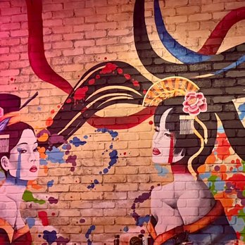 Bakudan Ramen - Mural above the bar area - Ramen Near Me - San Antonio, Texas Bakudan Ramen - Mural above the bar area - Ramen Near Me - San Antonio, Texas