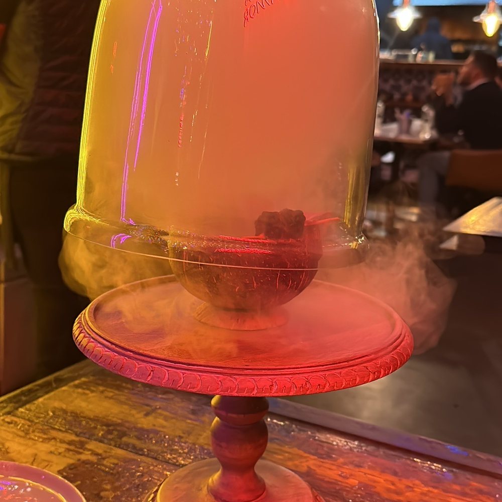 La Justina - Coconut drink comes out with smoke - Mexican Near Me - Tijuana, BCN La Justina - Coconut drink comes out with smoke - Mexican Near Me - Tijuana, BCN