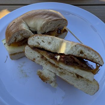 River Rock Roasting Co - Caramel apple bacon bagel - Coffee & Tea Near Me - La Verkin, Utah