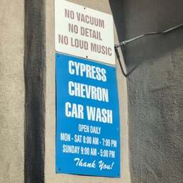 Hours for car wash and rules Hours for car wash and rules