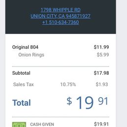 A burger and onion rings for almost $20 ‍