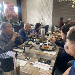 Our party eating all their signature dishes
