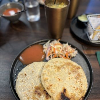 Comalito - Ordered two amazing pupusas revueltas with curtido and salsa with an amazing fresh ensalada drink! - Comfort Food Near Me - Redwood City, California Comalito - Ordered two amazing pupusas revueltas with curtido and salsa with an amazing fresh ensalada drink! - Comfort Food Near Me - Redwood City, California