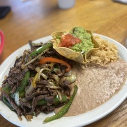 Cafe Lolita’s - Beef Fajitas with rice and beans